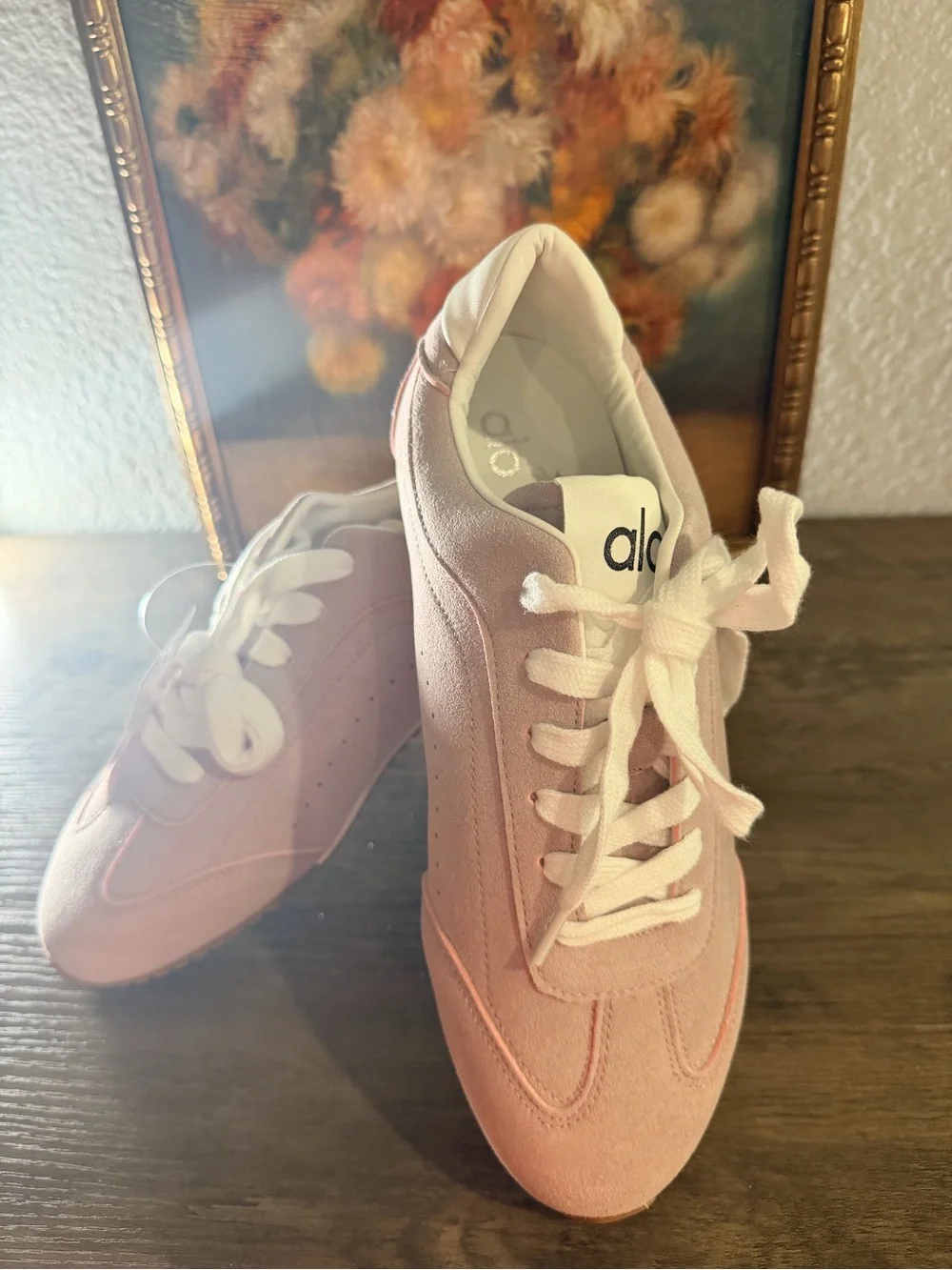 ALO Yoga Pink Suede Lace-Up Women’s Sneaker
